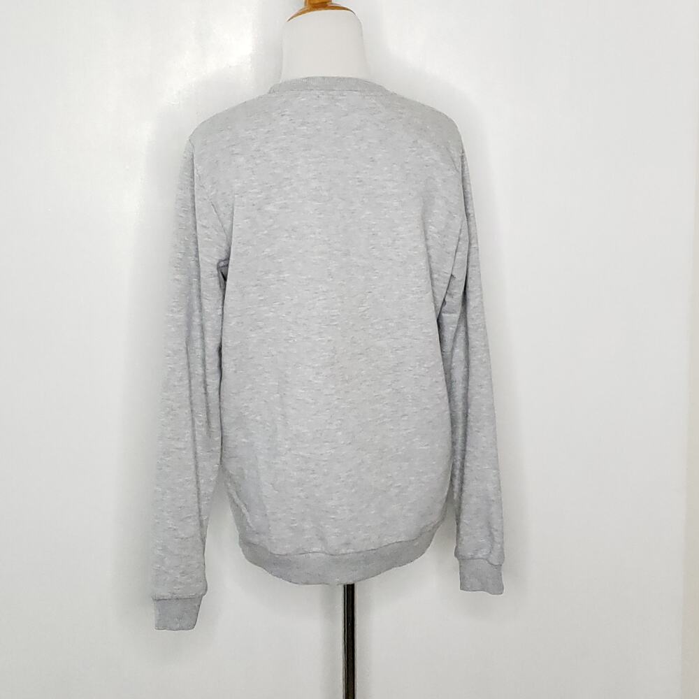 Black Star Wear Lion Graphic Print Sweatshirt Gray Crew Neck Russia Small - Picture 3 of 10